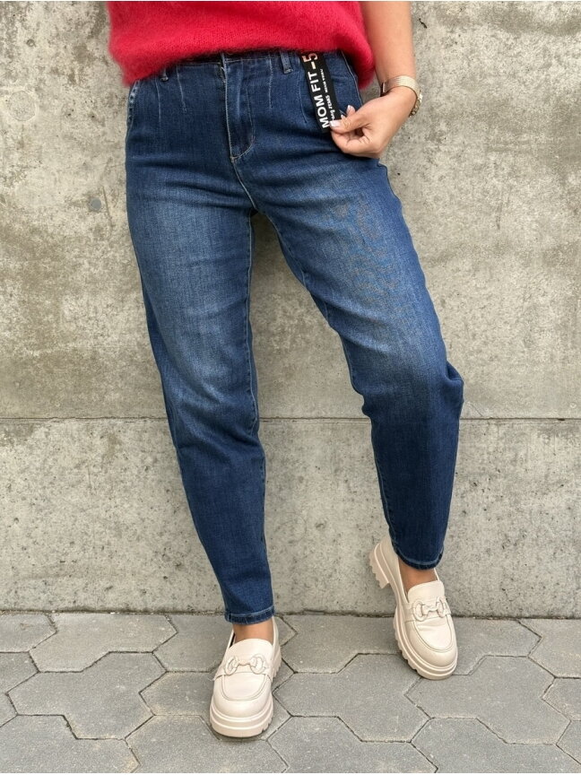 Mom Fit Dzinsai -5kg 617 mėlyni