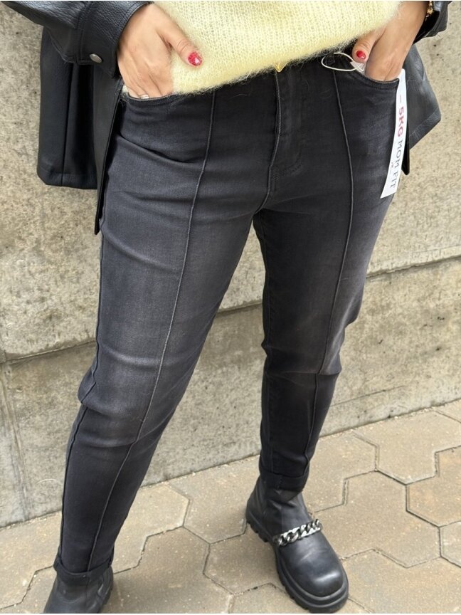 Mom Fit džinsai -5kg F612-17 TITANO 1