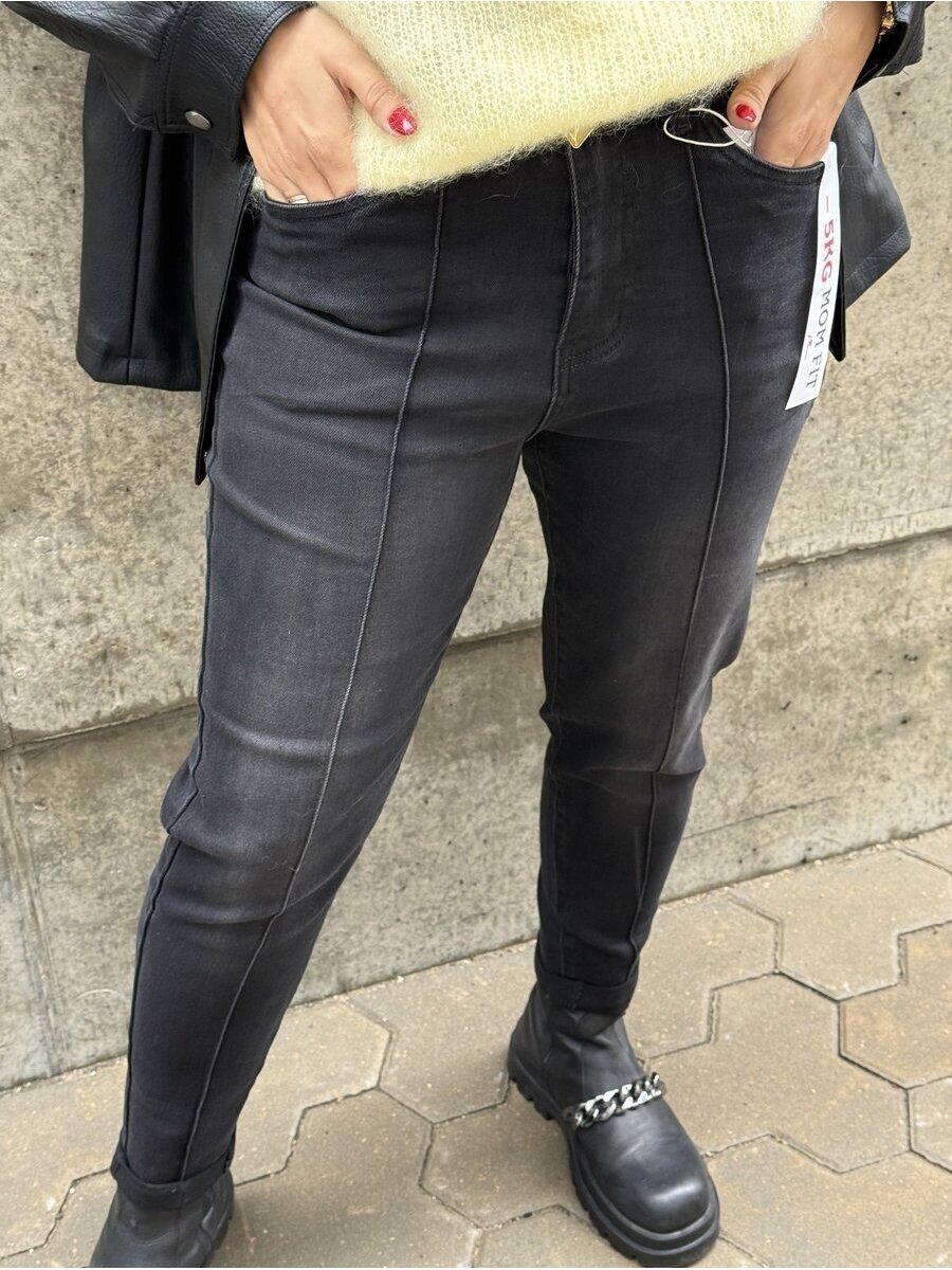 Mom Fit džinsai -5kg F612-17 TITANO 1